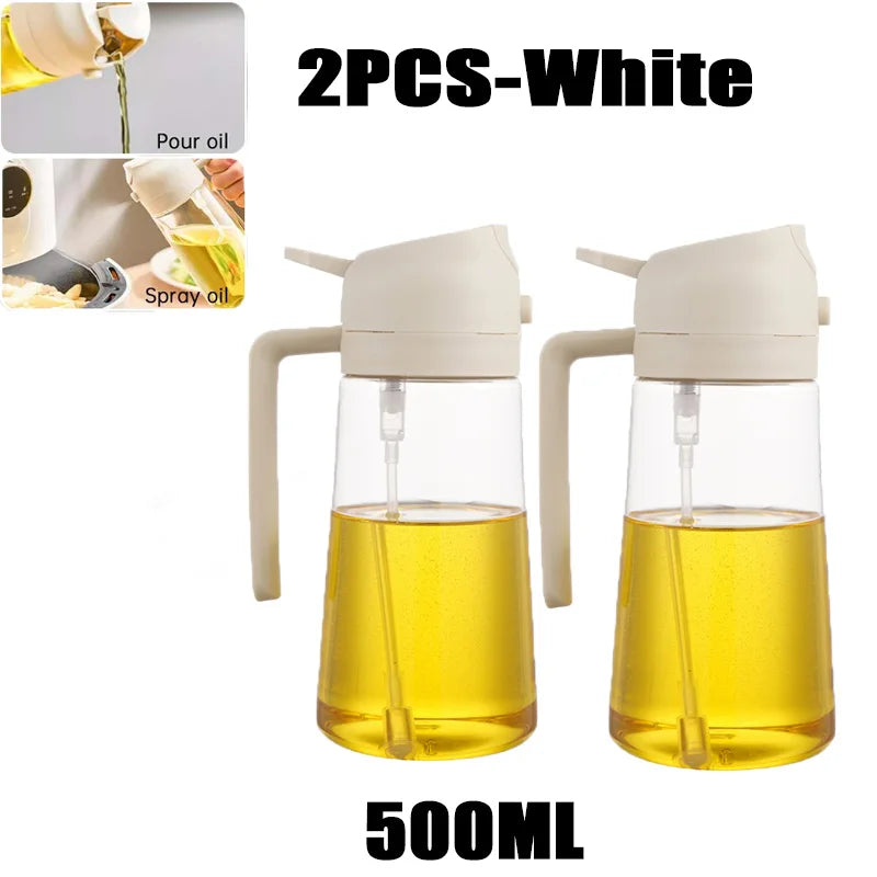 Oil Spray Bottle for Cooking - 200/300/500ml BBQ Olive Oil Sprayer with Brush