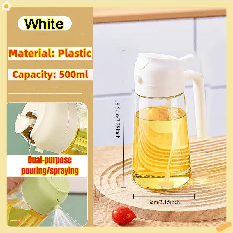 Oil Spray Bottle for Cooking - 200/300/500ml BBQ Olive Oil Sprayer with Brush